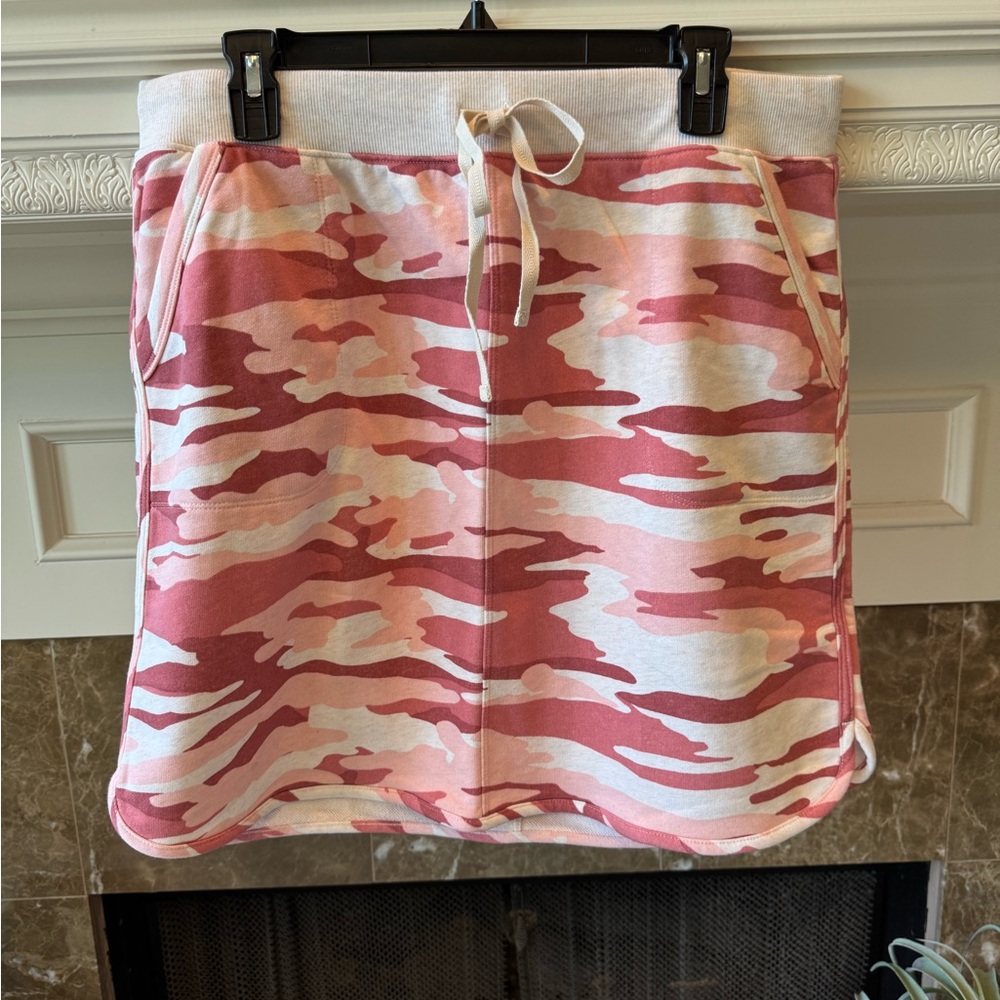 Talbots Pink and Cream Camouflage Mini Skirt